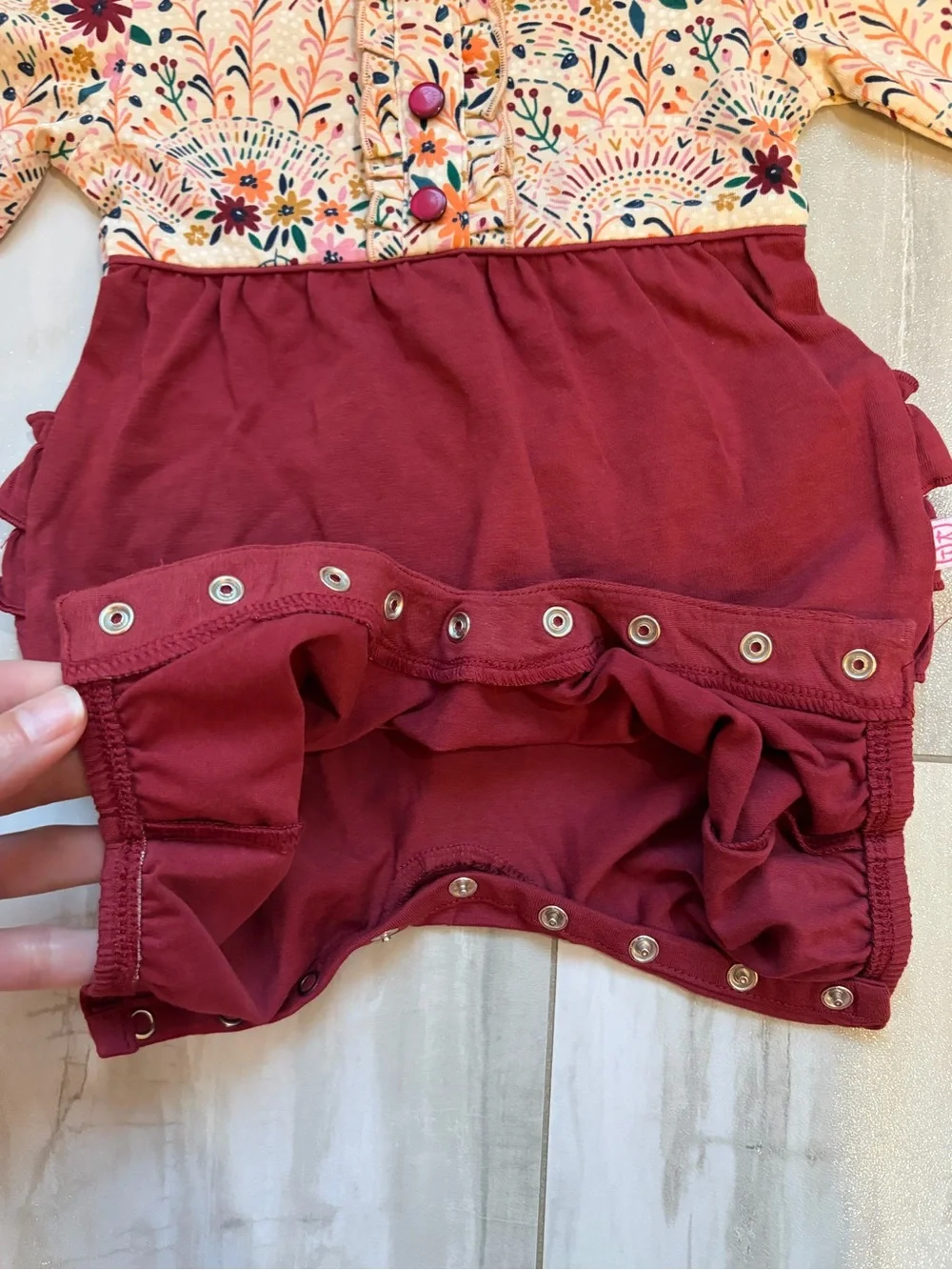 NWT RuffleButts Lace is More Henley Full Length Jumpsuit Romper Girls 0-3M
